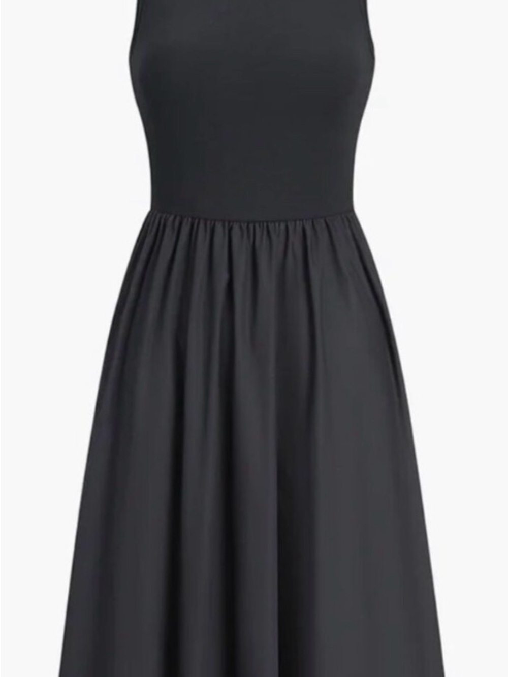 Commense Black Sleeveless Fit-and-Flare Dress